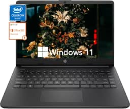 HP Laptop empresarial de 14 polegadas, laptops ultraleves para estudantes e negócios, Intel Celeron N4120 (Quad-Core), 4 GB de RAM, 128 GB de eMMC, Intel UHD Graphics, 1 ano de escritório 365, Windows