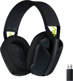 Headset Gamer Sem Fio Logitech G435 LIGHTSPEED, Conexão USB e Bluetooth, Design Leve e Confortável, Microfone Embutido, Bateria de até 18h - Compatível com Dolby Atmos, PC, PS4, PS5, Mobile – Preto