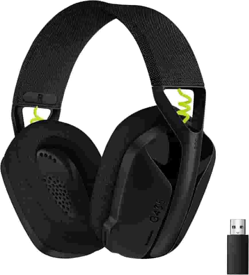 Headset Gamer Sem Fio Logitech G435 LIGHTSPEED, Conexão USB e Bluetooth, Design Leve e Confortável, Microfone Embutido, Bateria de até 18h - Compatível com Dolby Atmos, PC, PS4, PS5, Mobile – Preto