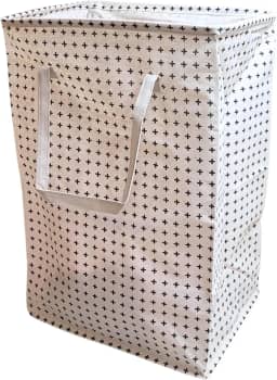 Cesto de Roupa Suja ou Limpa 72 Litros Dobrável Com Alça Tecido Resistente Organizador Lavanderia com Estampa (Cruzes)