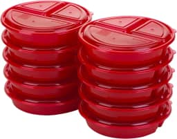 Recipientes para refeição semana Good Cook Meal Prep on Fleek, vermelho, pacote com 10