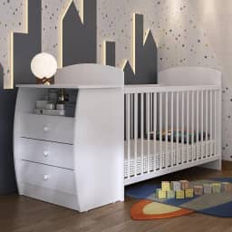 Berço Cômoda Multifuncional Colinho de mãe com colchão incluso Multimóveis Branco