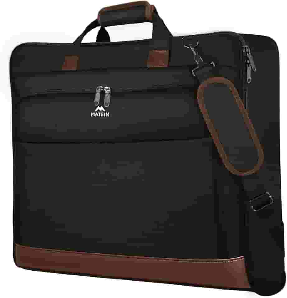 Bolsa de roupa adequada para viagens, bolsas de vestuário grandes para pendurar roupas, viagens, bolsa dobrável com alça de ombro para negócios, mala de viagem premium 2 em 1, preta, marrom