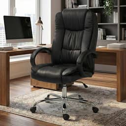 Cadeira De Escritório Presidente Executiva Diretor Premium Couro Estofada Mola Luxo