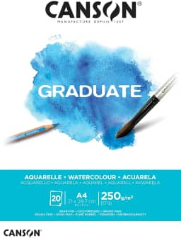 CANSON Graduate, Bloco de Papel para Aquarela, Tamanho A4