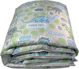 EDREDOM INFANTIL PERSONAGENS MENINO E MENINA - TOQUE MACIO - 150 FIOS - ANTIALÉRGICO (Dinossauro Cinza)