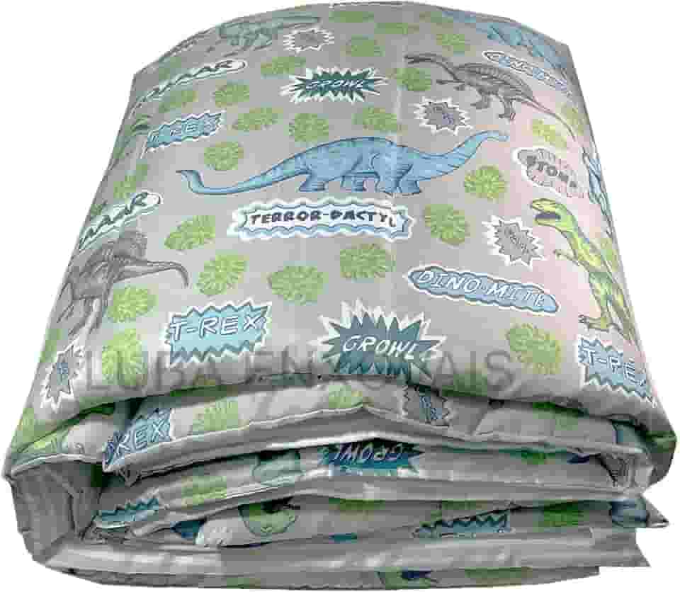 EDREDOM INFANTIL PERSONAGENS MENINO E MENINA - TOQUE MACIO - 150 FIOS - ANTIALÉRGICO (Dinossauro Cinza)