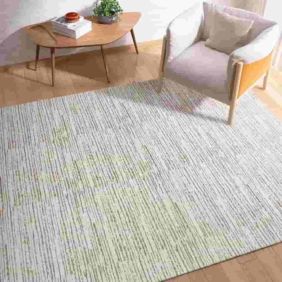 Tapete Sala Boho Antiderrapante 2,00m x 1,40m Estonado Cru Caramelo Artesanal