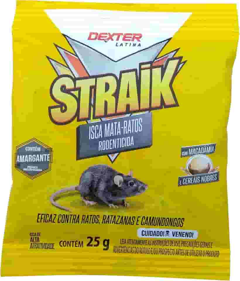 Isca Atrativa Mata-ratos Veneno Straik - Sachê 25 Gramas
