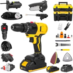 2000MAH, Kit de Ferramentas 9 em 1 Multifuncional, com Vários Adaptadores, Furadeira Parafusadeira Multifuncional 9 em 1, Parafusadeira Furadeira Ferramentas Completa, Ferramentas Elétricas E Manuais