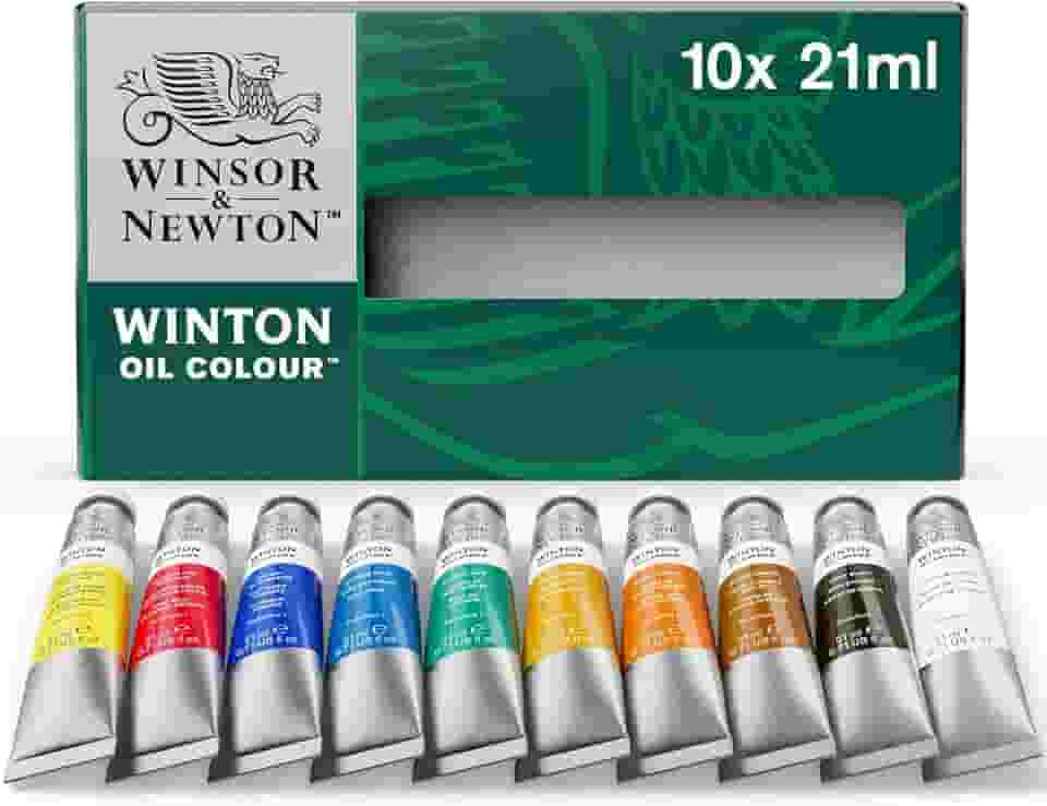 Winsor & Newton Tinta colorida a óleo Winton, conjunto básico, tubos de 10 x 21 ml