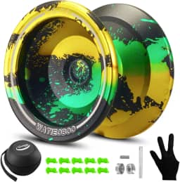 WATIEOBOO Yoyo Professional, Yoyo Responsivo Ao Metal Para Crianças Iniciantes, Yoyo Sem Resposta Para Adultos Jogadores Intermediários-Avançados Com Luva E 10 Cordas Yoyos De Reposição Modelo Wa-01