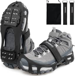 JSHANMEI Traction Ice Cleat Spikes Crampons Snow Grips antiderrapante, seguro para proteção, calçado elástico sem cadarço para caminhadas, caminhadas, na neve e no gelo