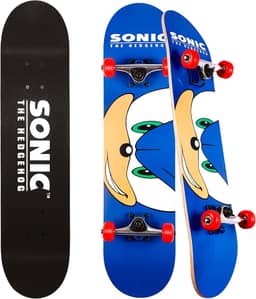 Skates Sonic Character - Skate Cruiser com rolamentos ABEC 5, deck durável, rodas lisas (escolha entre Sonic, Knuckles, Tails ou Sonic & Friends)