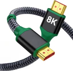 CABO HDMI 8K - 2.1 Ultra Full High Definition 144Hz, Vídeo e Áudio, PC-Gamer, TV, PS5, PS4 - Conector Banhado Ouro - 48Gbps - Dolby Vision 7.1, DTS HD Master Blindado Ultra Resistente - 1,5 Metros