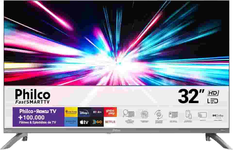 Smart TV 32' Philco LED Roku Tv HD Dolby Audio P32CRA