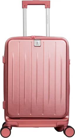 Mala de bordo viagem 10 kg Smart em ABS+PC com bolso para laptop e porta-copo, rosa