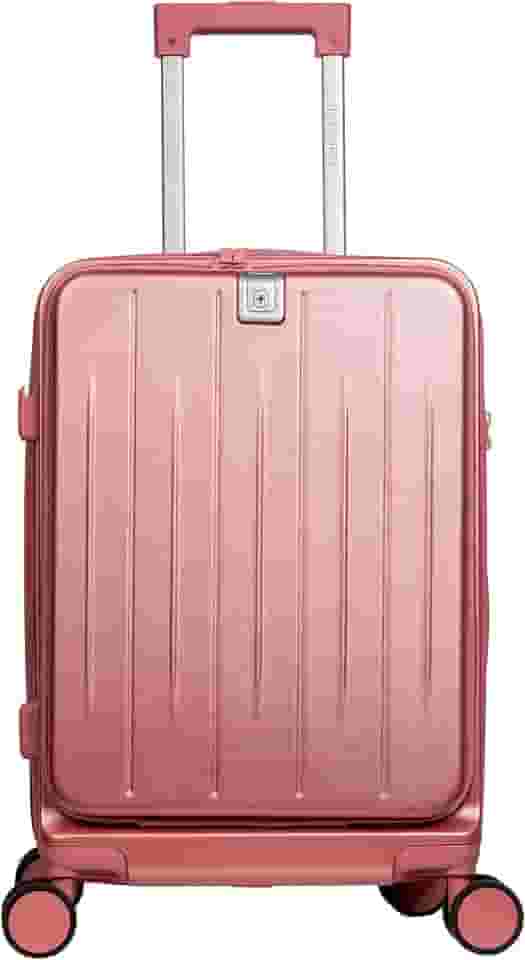 Mala de bordo viagem 10 kg Smart em ABS+PC com bolso para laptop e porta-copo, rosa