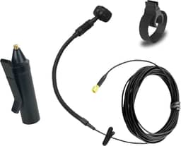 HEIMU Microfone condensador para instrumento com clipe + clipe universal (para flauta)