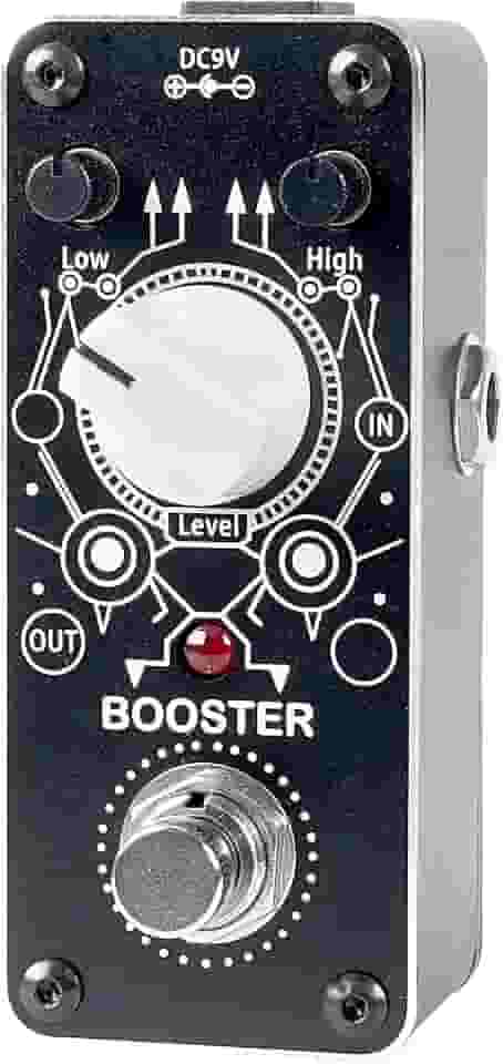 Sondery Pedal Boost para Guitarra Elétrica E Baixo, Mini Pedal Booster Clean, True Bypass, Mais Ou Menos 14Db de Mudança para Frequências Abaixo de 250Hz Ou Acima de 1Khz, Pedal Art Design Series