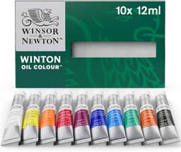 Winsor & Newton Winton Conjunto de iniciação a óleo 10 x 12 ml, multicolorido, 10 cores tubos de 12 ml, 120