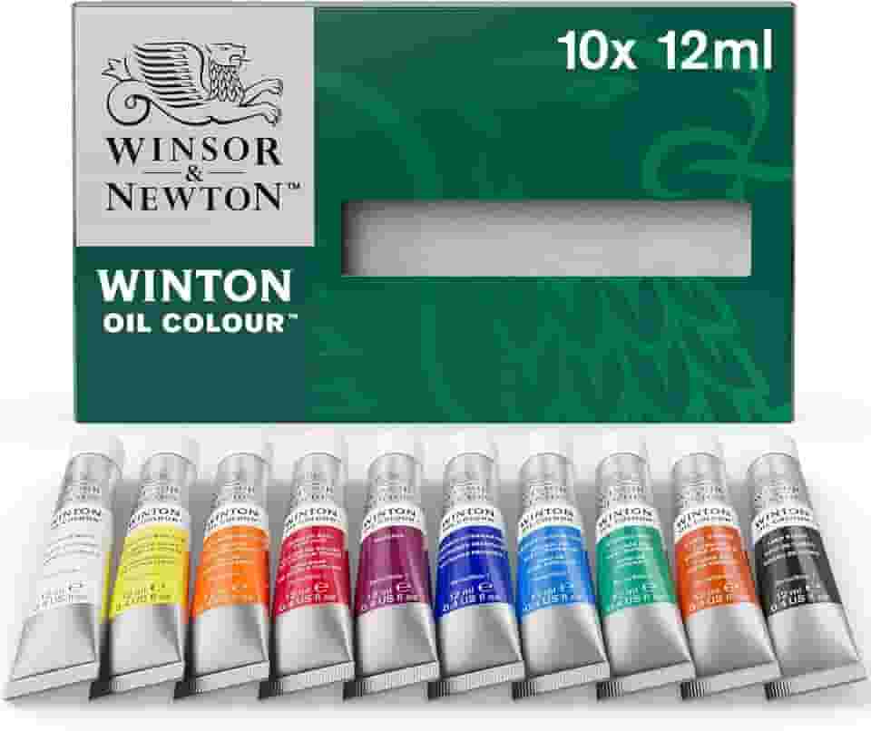 Winsor & Newton Winton Conjunto de iniciação a óleo 10 x 12 ml, multicolorido, 10 cores tubos de 12 ml, 120