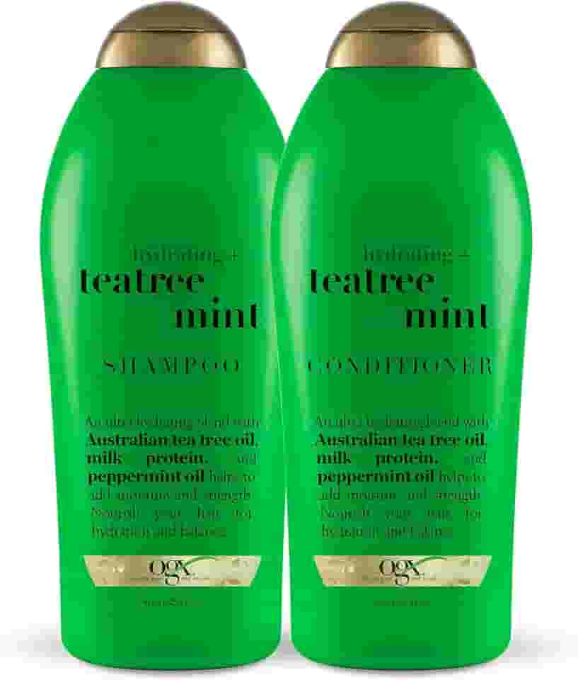 OGX Hydrating + Tea Tree Mint Shampoo & Conditioner, 25.4 Ounce (Set of 2)