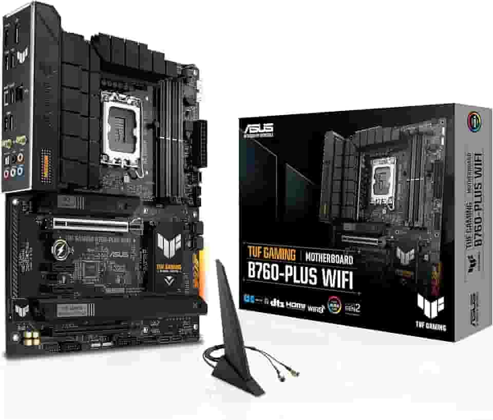 ASUS Placa-mãe TUF GAMING B760-PLUS WIFI Intel B760 LGA 1700 ATX, pronta para CPU Intel® Core de 14ª, 13ª e 12ª geração, estágios 12+1+1, PCIe 5.0, 3x M.2, DDR5, 2.5G, USB 3.2 Type-C®, Thunderbolt 4™,
