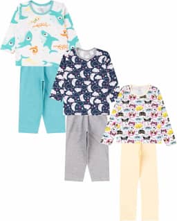 Kit com 3 Pijama Infantil Menina ou Menino INVERNO - Algodão - 1 ao 16