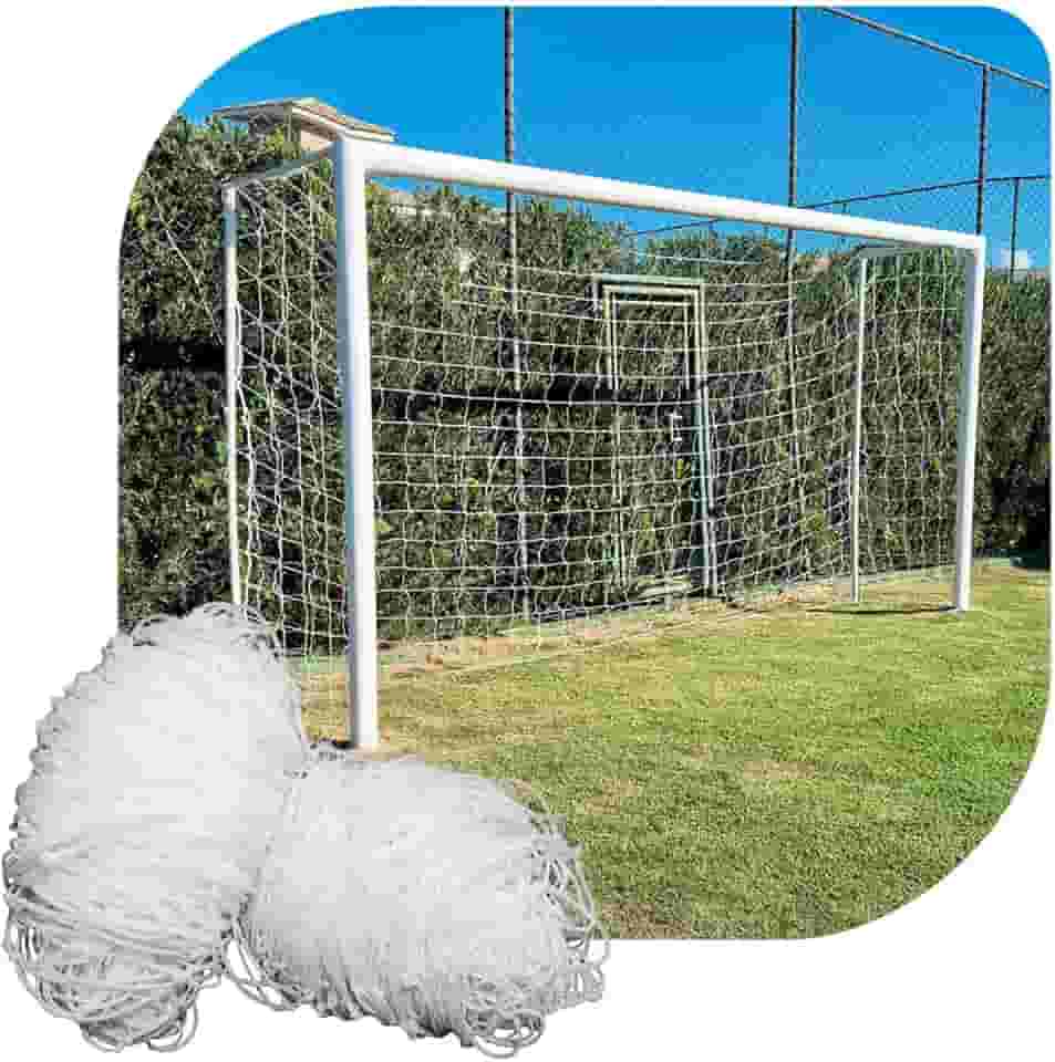 Par de Rede para Trave de Gol Society Suiço 6mts Fio 2 Caixote Nylon