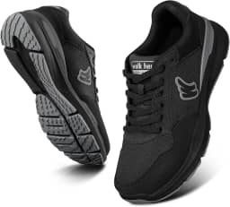 Tênis masculino de caminhada para fascite plantar, suporte de arco com sola de borracha antiderrapante, sapatos ortopédicos casuais confortáveis com bico largo