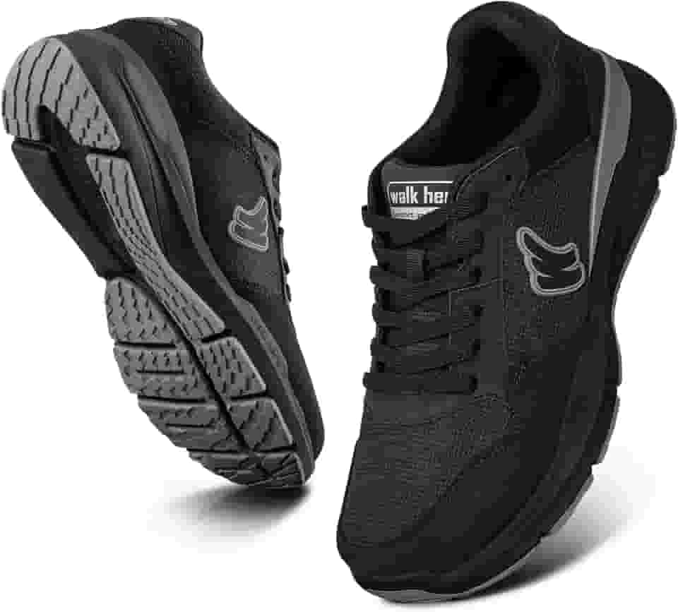 Tênis masculino de caminhada para fascite plantar, suporte de arco com sola de borracha antiderrapante, sapatos ortopédicos casuais confortáveis com bico largo