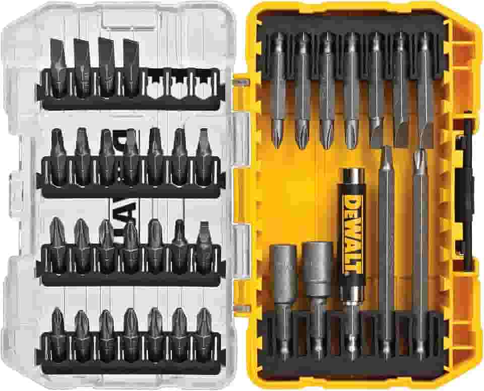 Dewalt Jogo de Chaves para Parafusar 37 Peças, com Estojo, Pontas Phillips, Fenda e Quadrada, Modelo DW2163