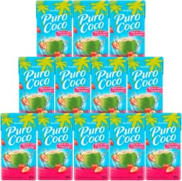 Água de Coco Puro Coco Morango 180ml 12 Unidades