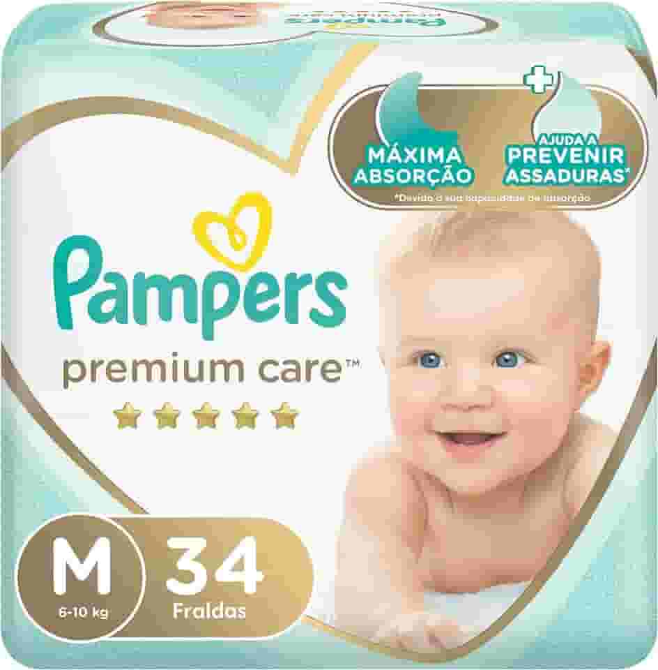 Fralda Pampers Premium Care Tamanho M 34 Unidades