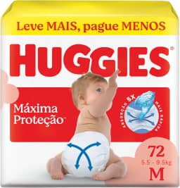Fralda Descartável Huggies Máxima Proteção Tamanho M 72 unidades – Nova Supreme Care fralda aberta com tecnologia Xtra-Flex, canais em X que se adaptam aos movimentos e máxima proteção sem fralda caída (embalagem pode variar)