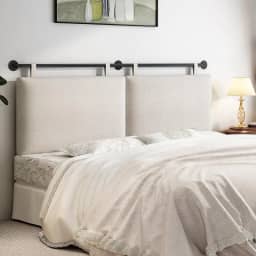 Cabeceras de cama queen size cabeceiras montadas na parede com estofamento de linho Cabeceras De Cama Cabeceras De Cama Cabeceras Cabeceira Pendurada para Quarto (Bege, Queen)
