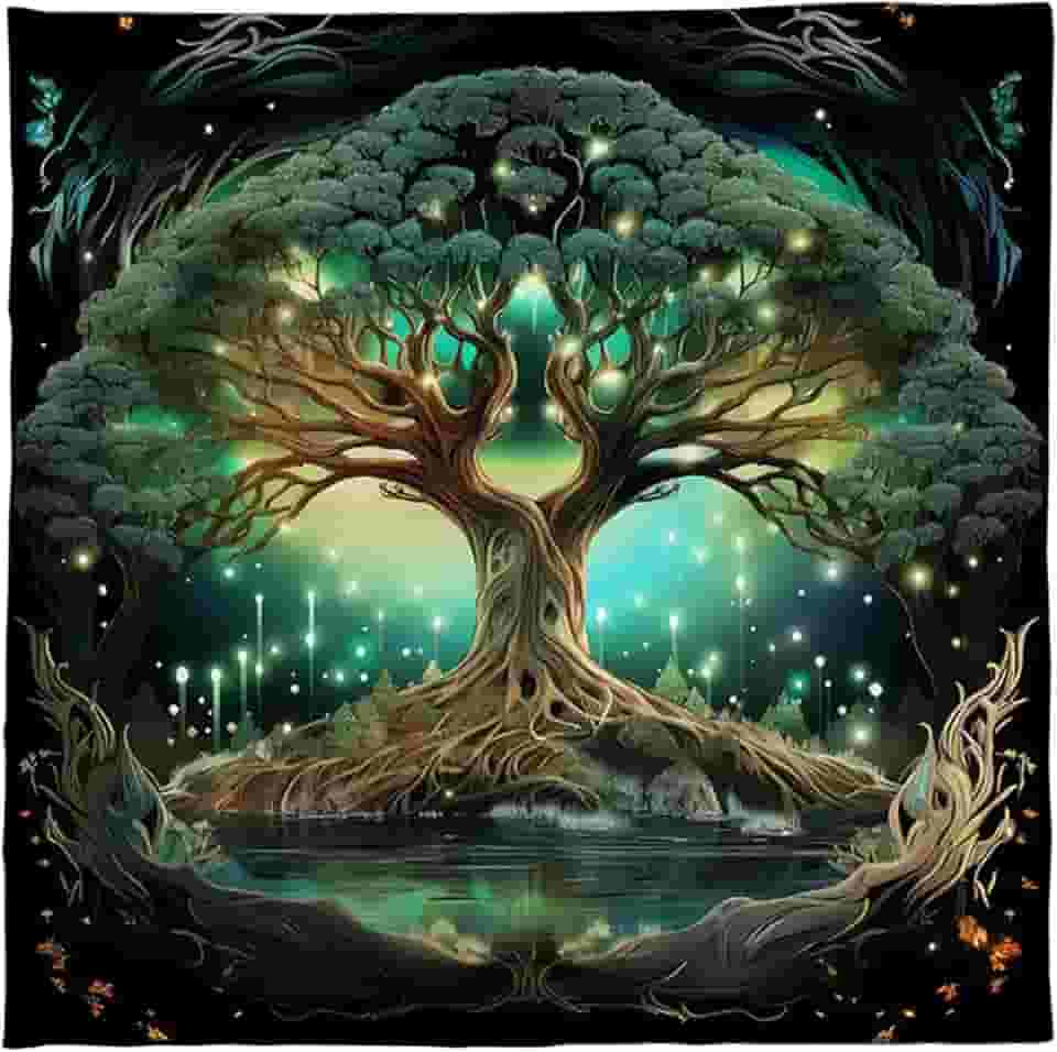 Trees of Life Altars pano tarôs cartões toalha de mesa cartões adivinhações toalha de mesa tapeçaria quadrada suprimentos de bruxaria, 50 x 50 cm