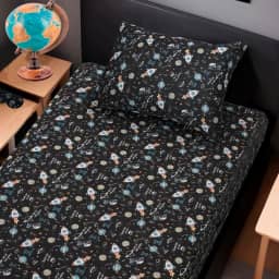 Jogo de Lençol 2 Peças Portallar Doce Vida Kids Space Fun Solteiro