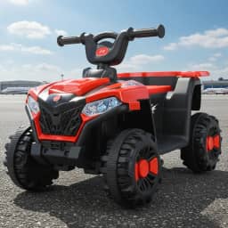 Mini Quadriciclo Elétrico Infantil Bateria 6v com Luz e Som Música (Vermelho)