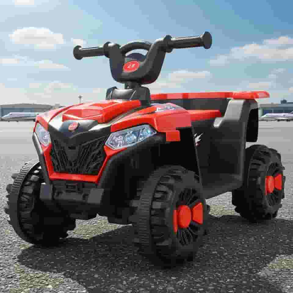 Mini Quadriciclo Elétrico Infantil Bateria 6v com Luz e Som Música (Vermelho)