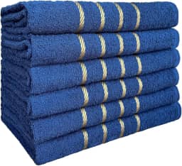 Kit 04 Toalha de Banho 100% Algodão Selecionado com Alta Absorção 70x130cm (Azul Escuro)