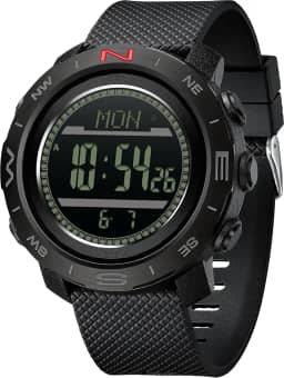 Relógio digital masculino, pedômetro, contador de passos, esportivo, militar, bússola, altímetro, barômetro, relógio de pulso, tático, para uso externo, alarme luminoso, cronômetro, contagem