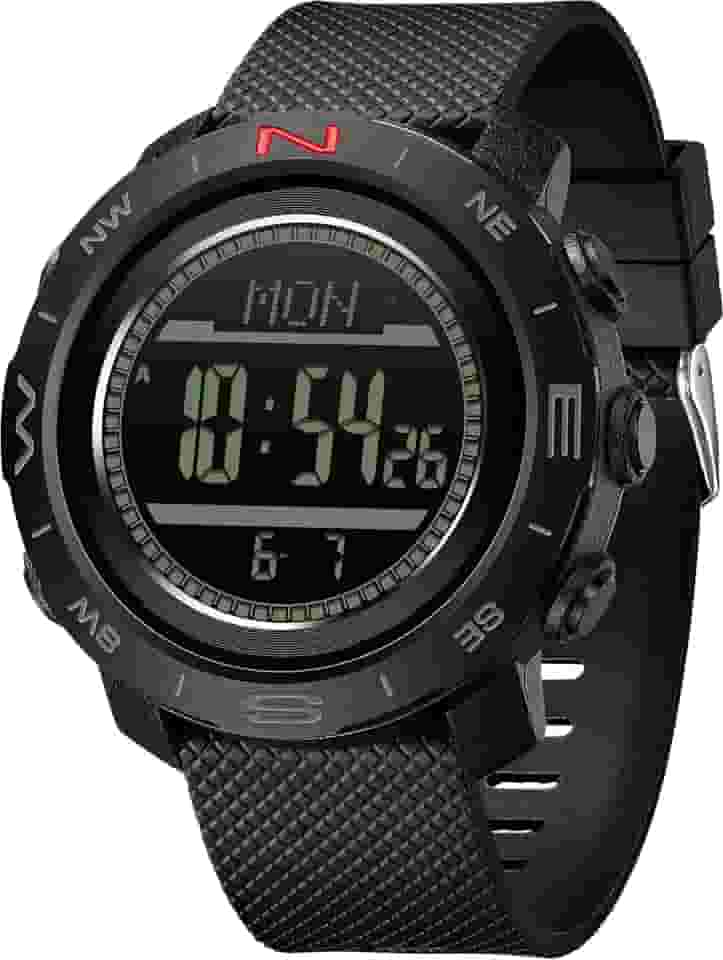 Relógio digital masculino, pedômetro, contador de passos, esportivo, militar, bússola, altímetro, barômetro, relógio de pulso, tático, para uso externo, alarme luminoso, cronômetro, contagem