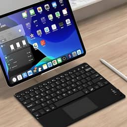 Teclado Sem Fio Bluetooth Com Touchpad, Portátil, Compatível Com Notebook, Tablet, Smart TV, Bateria Recarregável, Design Compacto, Marca VARENZIA