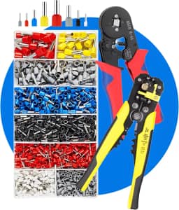 Kit Alicate Crimpar Descascador 1200 Terminais Ilhos Tubular