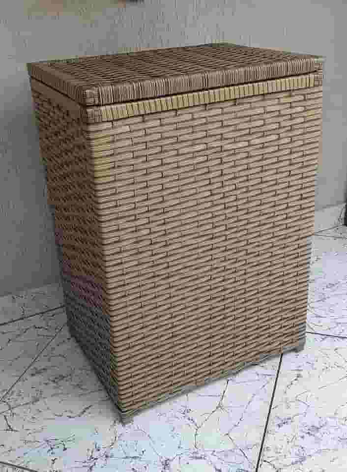 Cesto de Roupa Fibra Sintética 70 Litros 42x33x60 Cappuccino