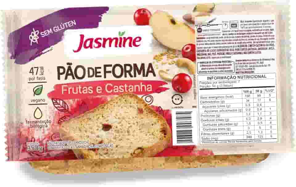 Jasmine Pão de Forma com Frutas e Castanhas Sem Glúten 350g