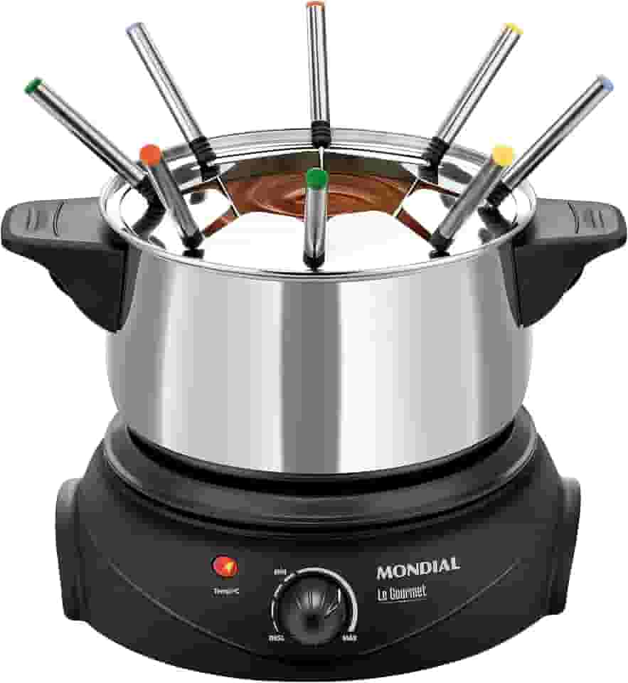Panela Elétrica de Fondue, Mondial, Preto/Prata, 1200W, 220V - FD-02