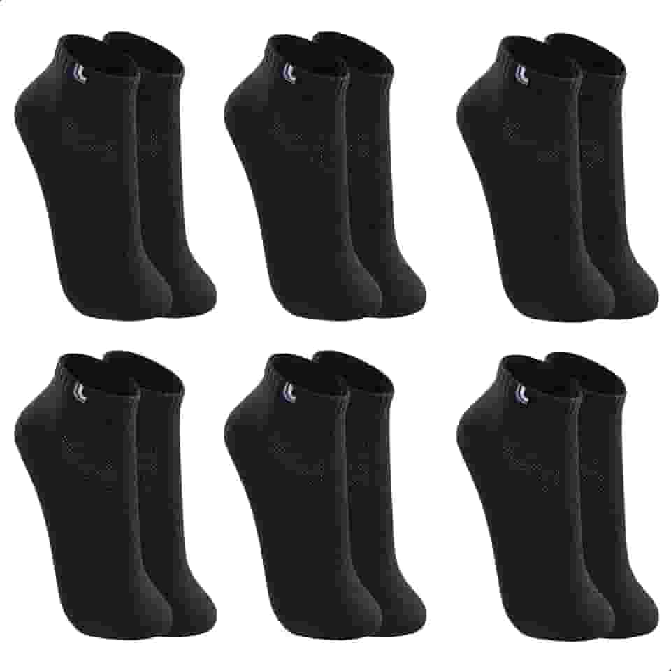 Kit 6 Pares Meia Lupo Sport Cano Curto Algodão Adulto, 6 Preto, 37-40